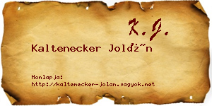 Kaltenecker Jolán névjegykártya